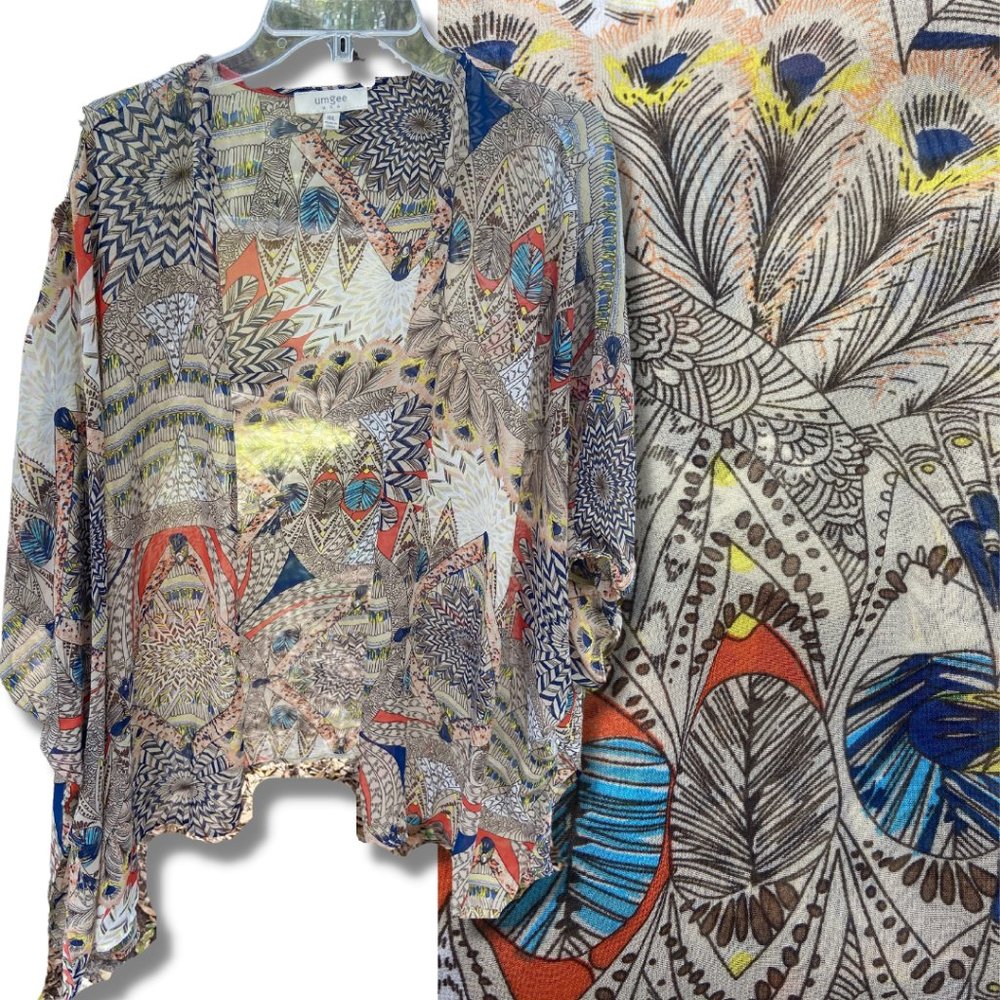 Umgee open semi-sheer cardigan kimono M/L - Picture 1 of 6